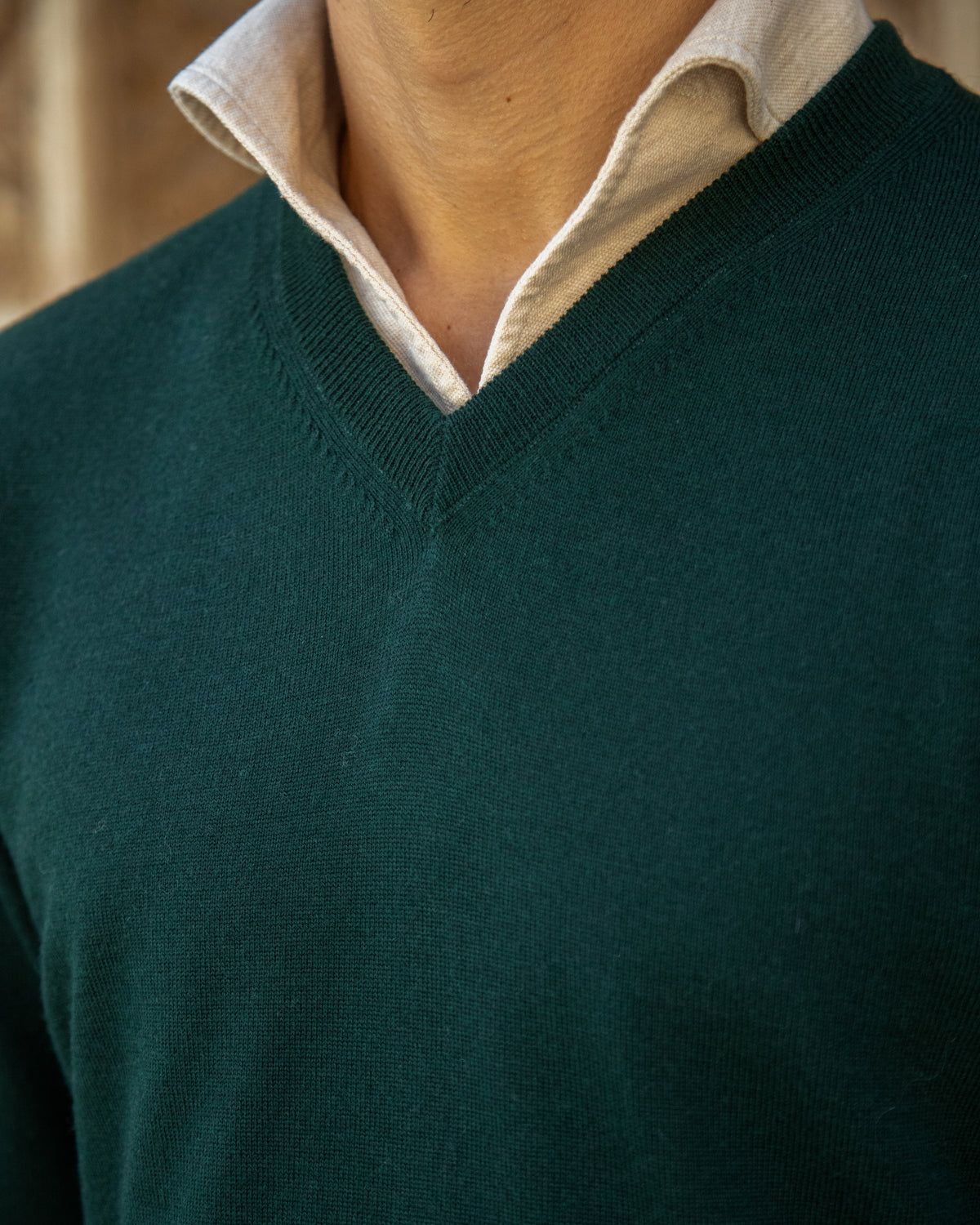 Jersey Cuello pico Lana Merino Zegna Baruffa