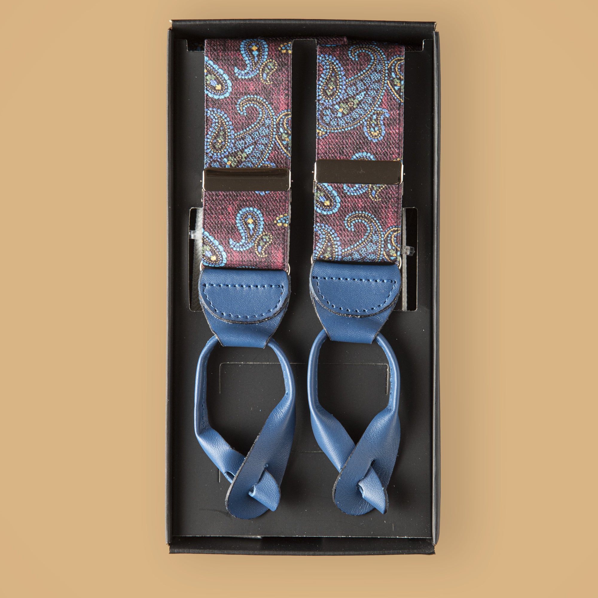Gillespie suspenders in grey suede