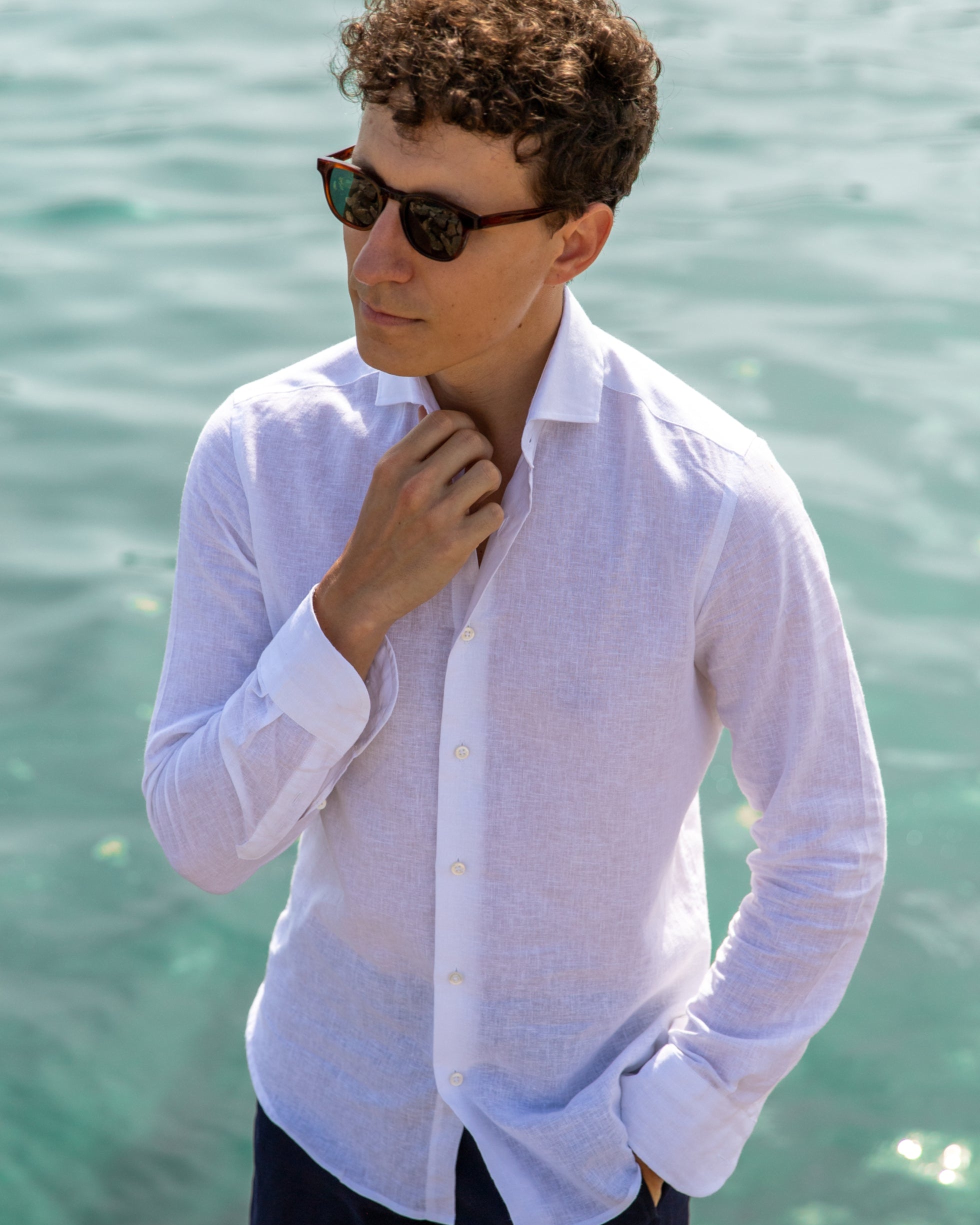Camisa de Algodón y Lino tallas grandes