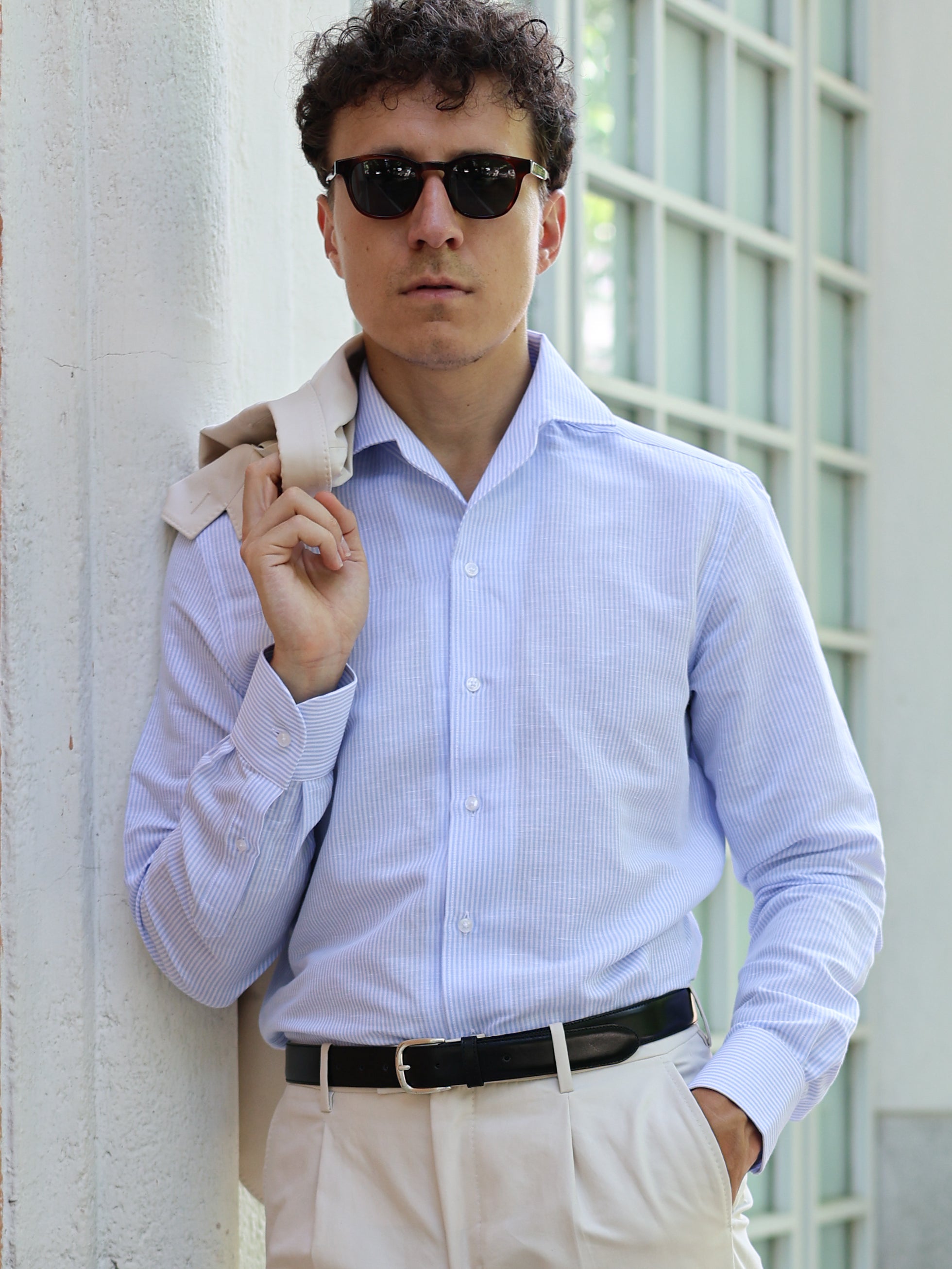 Camisa Cooper de lino y algodón