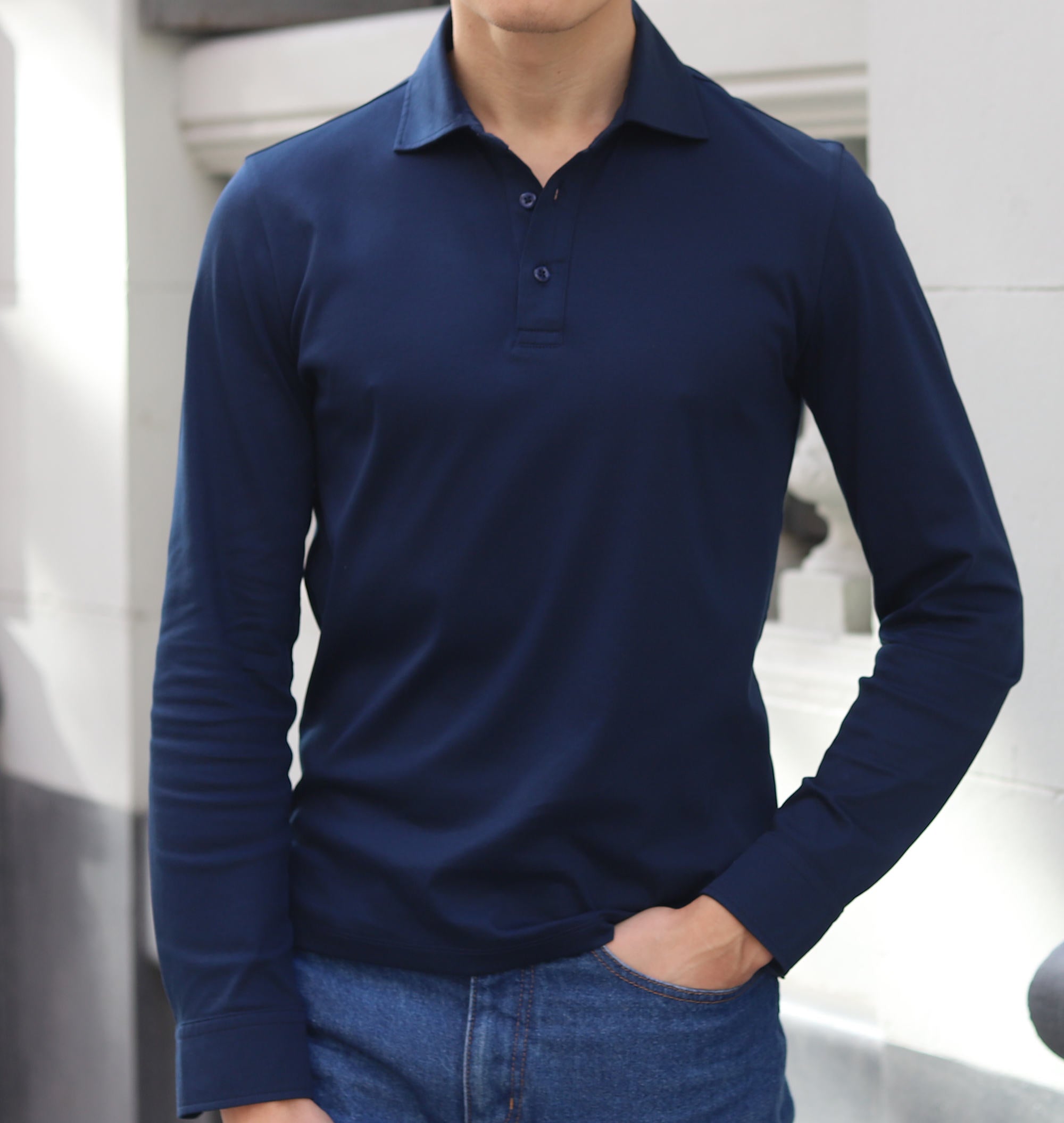 Sueter Polo Sueter De Caballero Manga Larga Playera Para Caballero