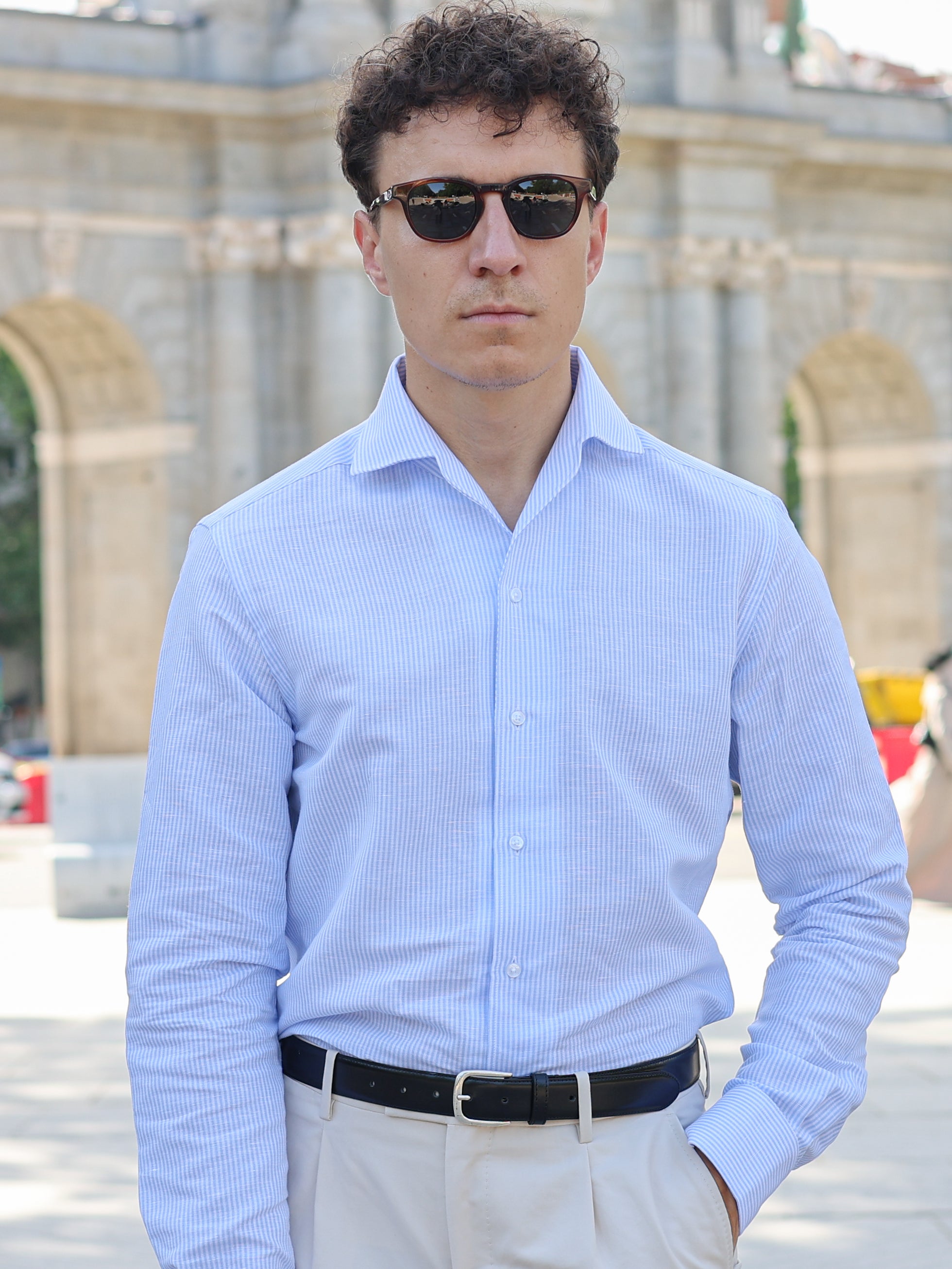 Camisa Cooper de lino y algodón