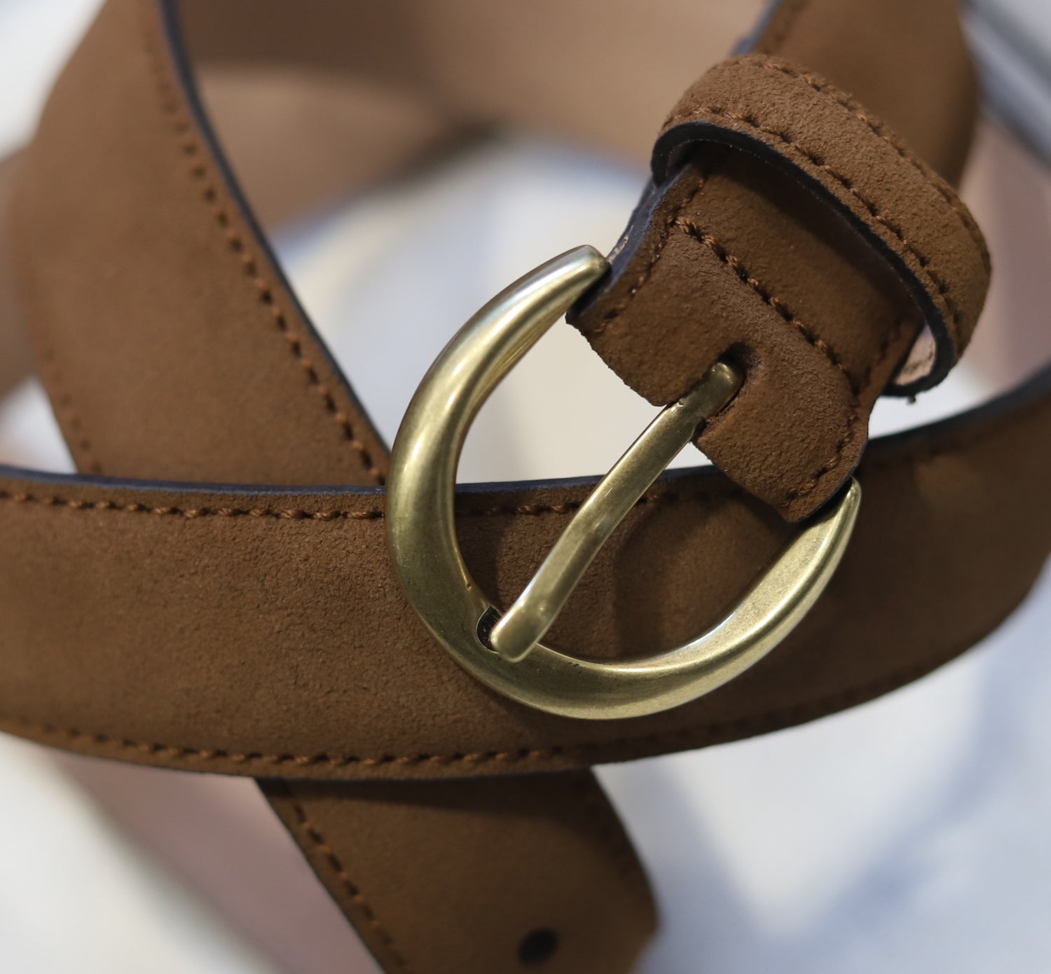 Light Brown Suede Belt